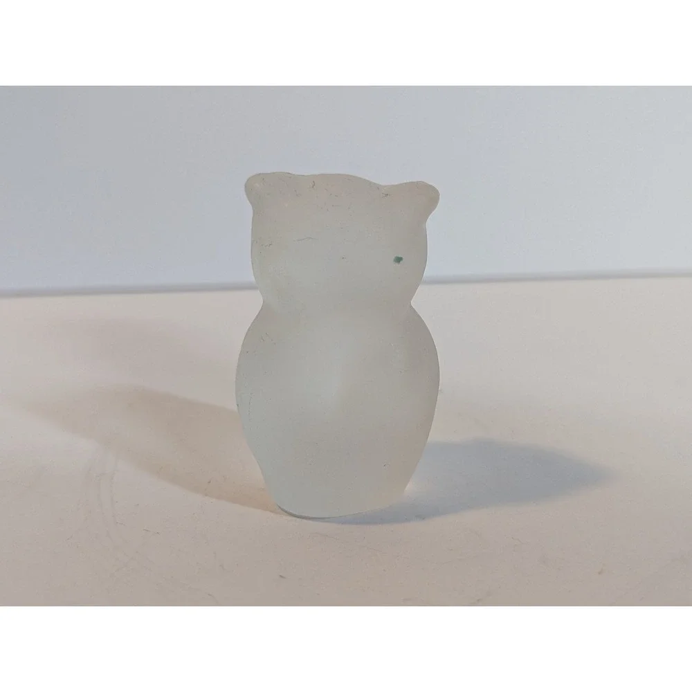 Vintage Frosted Crystal 2 1/4‎ in Owl